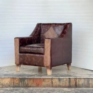 Walnut Brown Single Seater Sofa